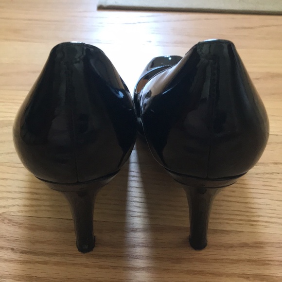 Cole Haan Nike Air Peep Toe Black Patent Pumps Size 10 - Picture 4 of 12
